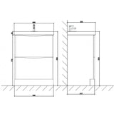 Astini Naples Smile White Floor Standing 600mm Two Drawer Vanity Unit