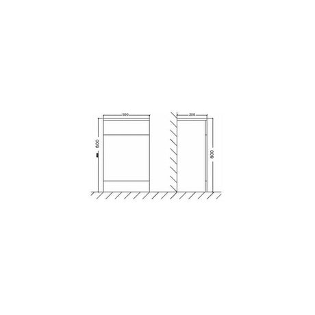 Astini Sorrento Gloss White 500mm Toilet Unit