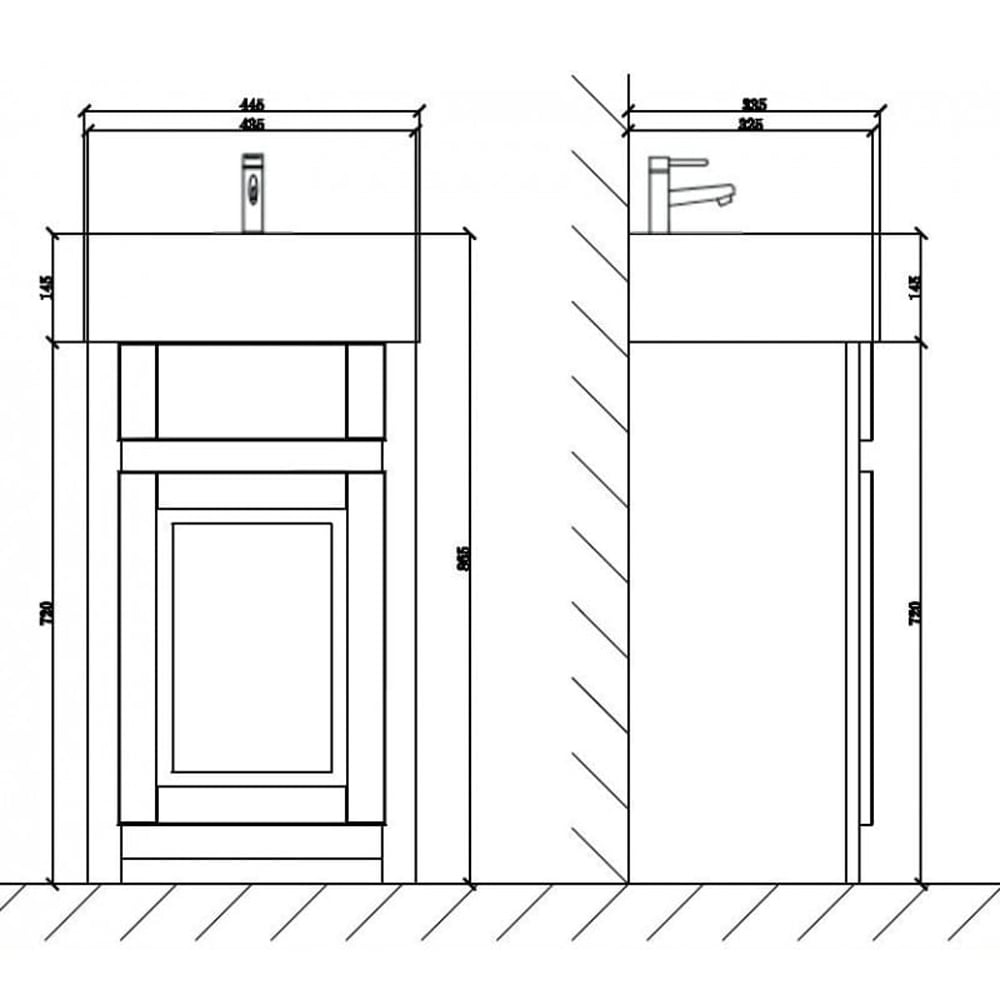 Astini Tenby Sapphire Traditional 445mm Belfast Cloakroom Vanity Unit