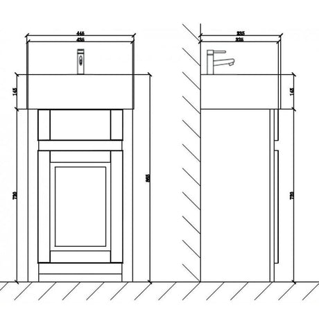 Astini Tenby Sapphire Traditional 445mm Belfast Cloakroom Vanity Unit
