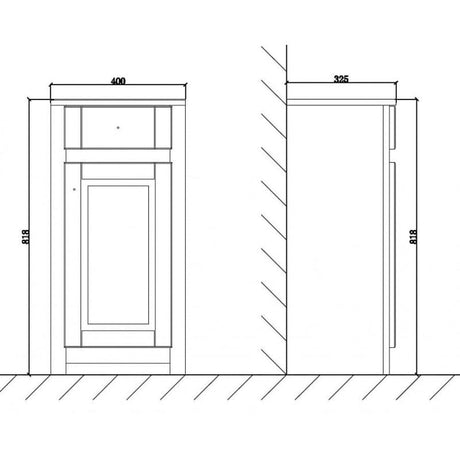 Astini Tenby Chalk White Traditional 400mm Side Cabinet