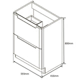 Astini Monza White Gloss Floor Standing 600mm Vanity & Basin