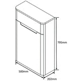 Astini Monza Shadow Grey Back to Wall 500mm Toilet Unit