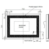 Astini Niamh Touch Mirror with LED & Demist 700x500mm