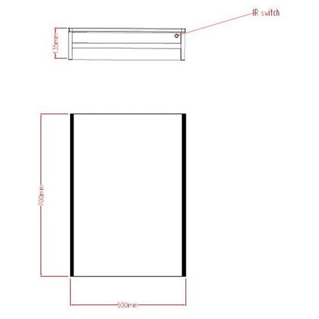 Astini Ella Single Door LED surround Mirror Cabinet 500x700mm