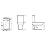 Astini Braga Square Close Coupled Toilet Pan, Cistern & Soft Close Seat
