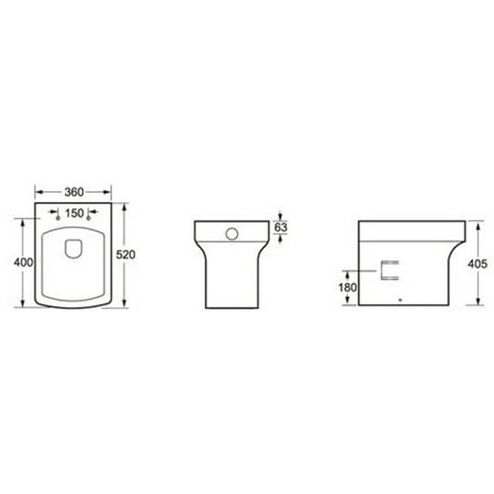 Astini Braga Square Back To Wall Toilet Pan