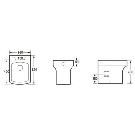 Astini Braga Square Back To Wall Toilet Pan