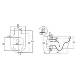 Astini Ferrara Plus Wall Hung Rimless Back To Wall D-Shape Toilet Pan & Seat