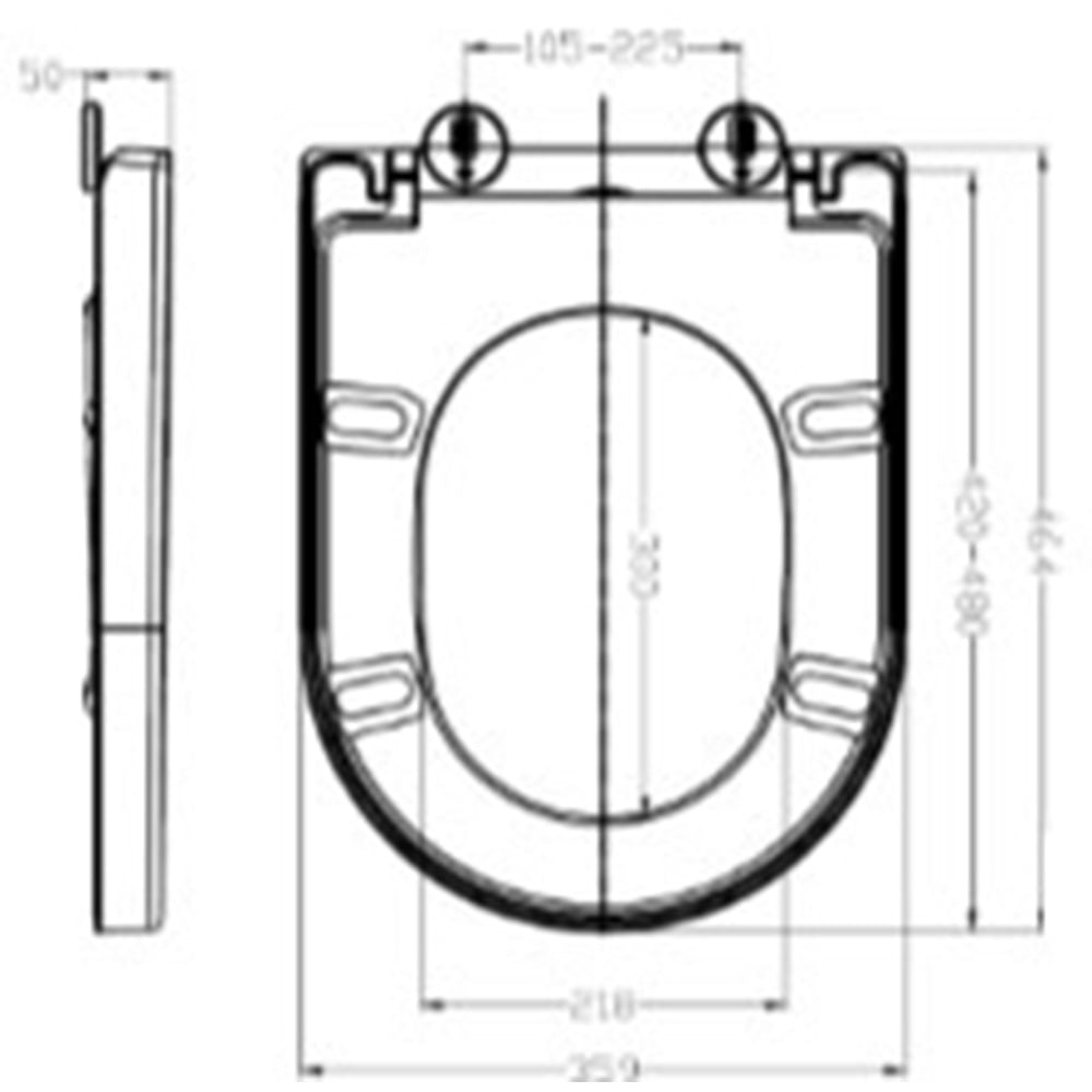 Astin Dee White Soft Close D-Shape Toilet Seat