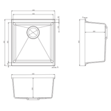 Astini Dante 400 1.0 Bowl Granite Undermount Kitchen Sink & Waste