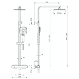 Astini Menai Gunmetal Square Thermostatic Overhead Shower Kit