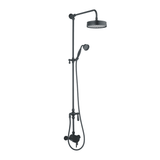Astini Beaumaris Orca Black Exposed Valve Traditional Overhead Shower Rail Kit