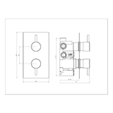 Astini Brushed Brass Round Concealed Thermostatic 2 Way Shower Valve
