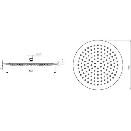 Astini Brushed Brass 250 Round Overhead Shower