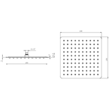 Astini Brushed Brass 250 Square Overhead Shower