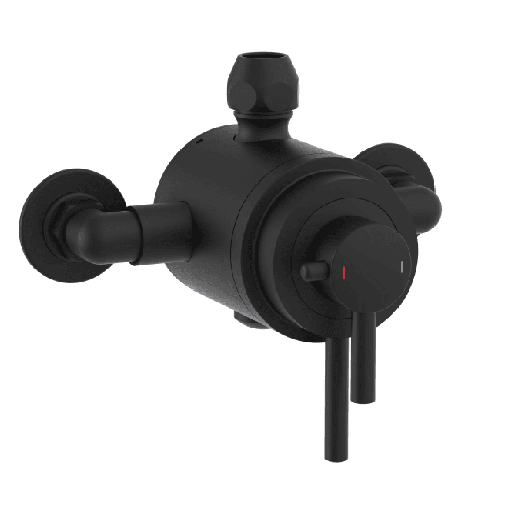 Astini Conwy Orca Black Exposed Top or Bottom Outlet Shower Valve