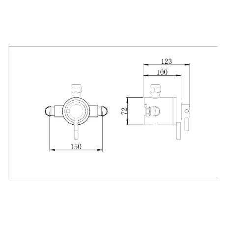 Astini Conwy Orca Black Exposed Top or Bottom Outlet Shower Valve
