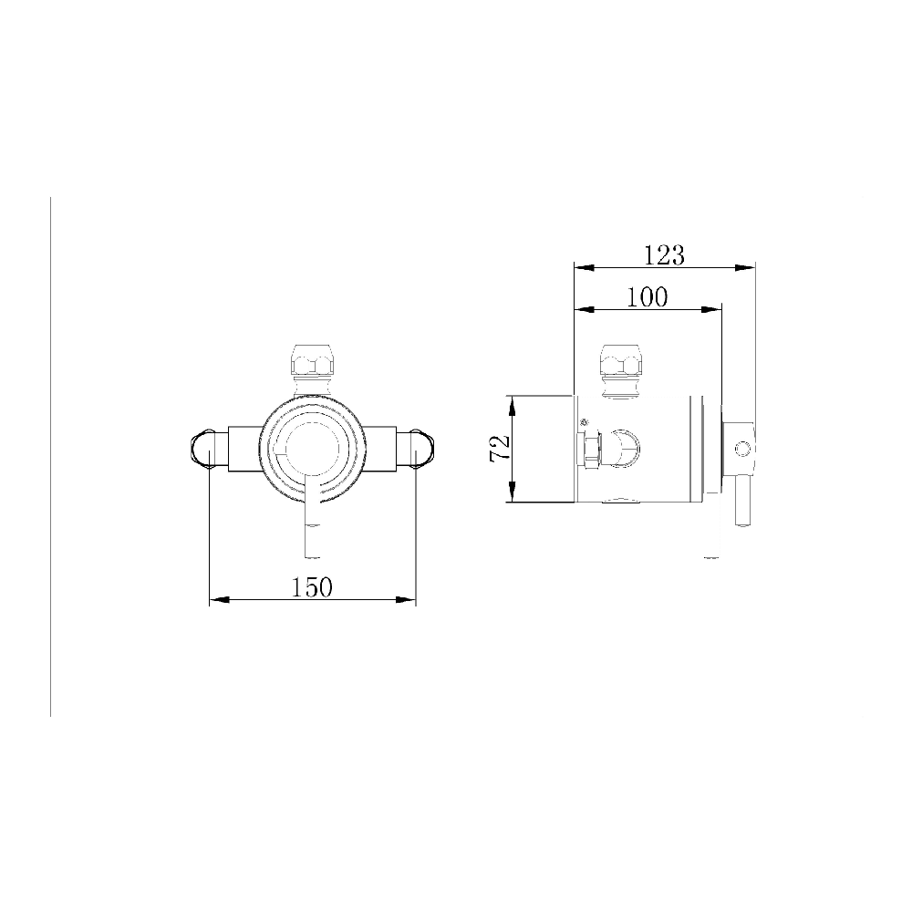 Astini Conwy Brushed Brass Exposed Top or Bottom Outlet Shower Valve