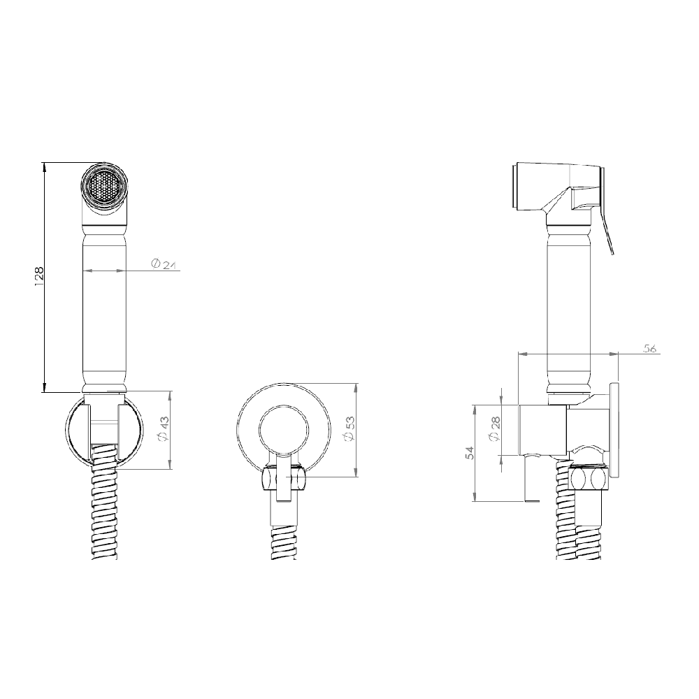 Astini Brushed Brass Round Diverter Douche Kit
