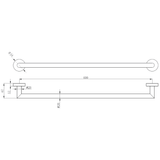 Astini Melbourne Matte Black Round Single Towel Rail