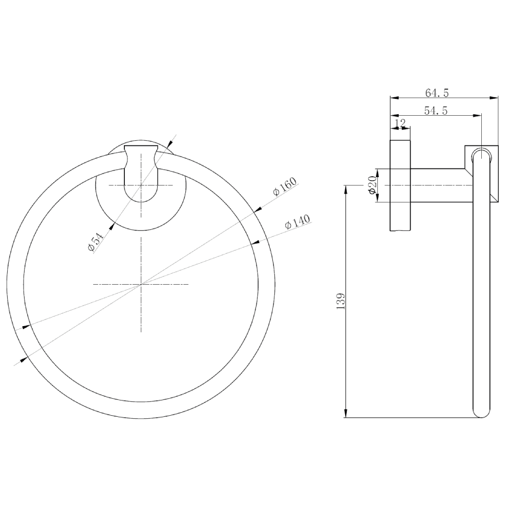 Astini Melbourne Chrome Round Towel Ring