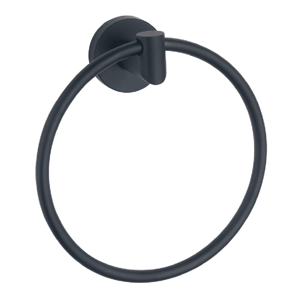 Astini Melbourne Matte Black Round Towel Ring