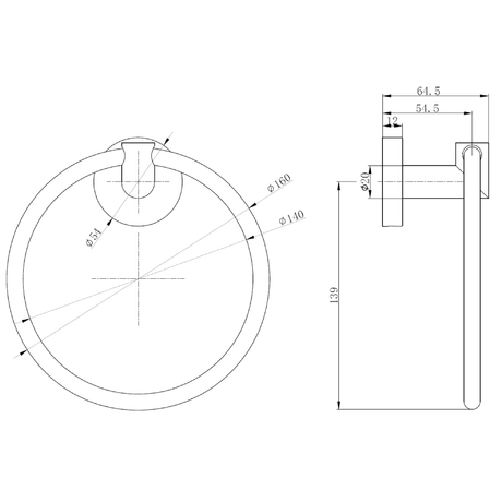 Astini Melbourne Matte Black Round Towel Ring