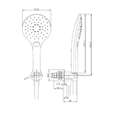 Astini Brushed Brass Round Wall Outlet Elbow with Bracket, Hose & Hand Shower