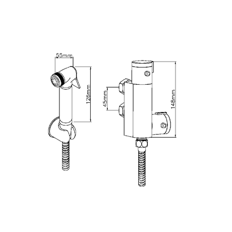 Astini Orca Black Round Thermostatic Douche Kit
