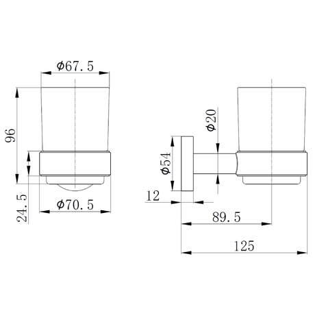 Astini Melbourne Chrome Round Tumbler & Holder