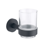 Astini Melbourne Matte Black Round Tumbler & Holder