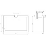 Astini Sydney Chrome Square Towel Ring