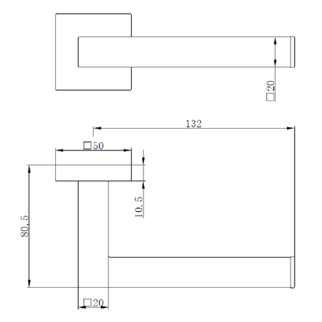 Astini Sydney Matte Black Square Toilet Roll Holder