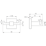 Astini Sydney Chrome Square Double Robe Hook