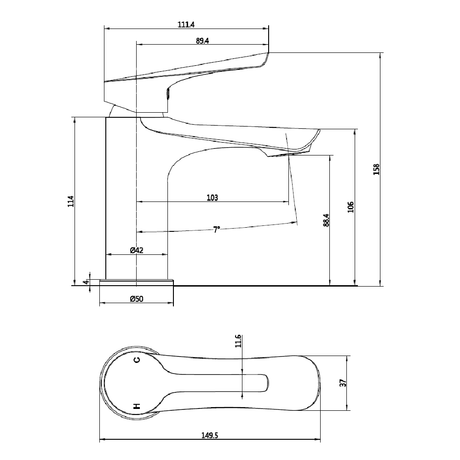 Astini Nefyn Brushed Brass Basin Mixer Tap & Waste