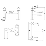 Astini Nefyn Brushed Brass 2TH Bath Filler Tap