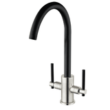 Astini Narberth Brushed Twin Lever Kitchen Tap