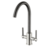 Astini Narberth Brushed Twin Lever Kitchen Tap