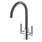 Astini Narberth Brushed Twin Lever Kitchen Tap