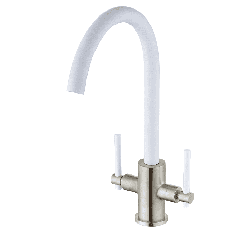 Astini Narberth Brushed Twin Lever Kitchen Tap