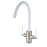 Astini Narberth Brushed Twin Lever Kitchen Tap