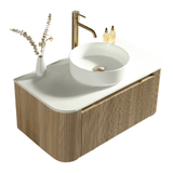 Astini Flauto 870 Curved Corner Wall Hung Vanity Unit & Sintered Stone Counter Top