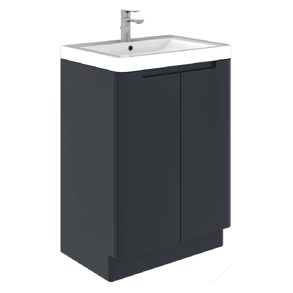 Astini Monza Shadow Grey 2-Door Floor Standing Vanity Unit & Basin