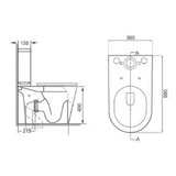 Astini Ferrara Plus Rimless Close Coupled Toilet Pan, Cistern & Soft Close Seat