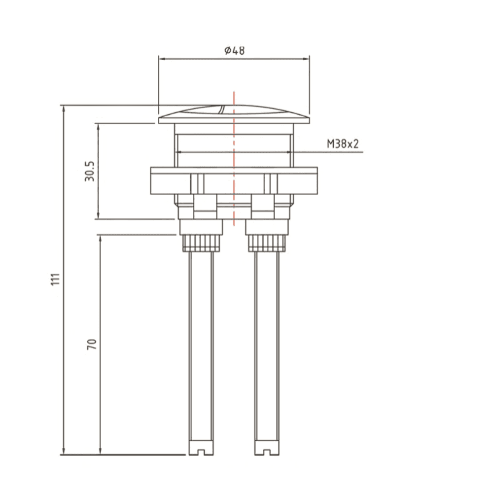 Astini Orca Black Cistern Flush Button 38mm