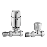 Astini Thermostatic Controlled Chrome Straight Radiator Valves