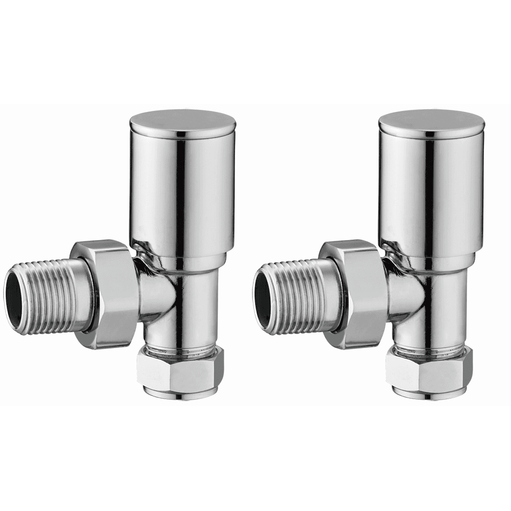 Astini Modern Round Chrome Angled Radiator Valves