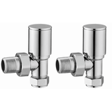 Astini Modern Round Chrome Angled Radiator Valves