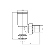 Astini Modern Round Chrome Angled Radiator Valves
